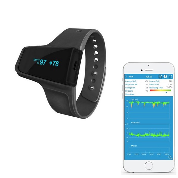 Viatom Checkme™ O2 - wrist pulse oximeter with vibration SpO2-Sensor ...