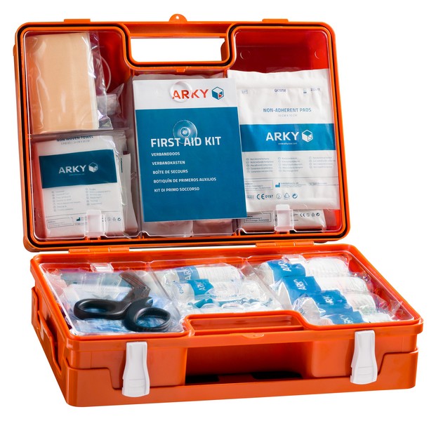 First Aid Kit Plus with 84 parts according to DIN 13157