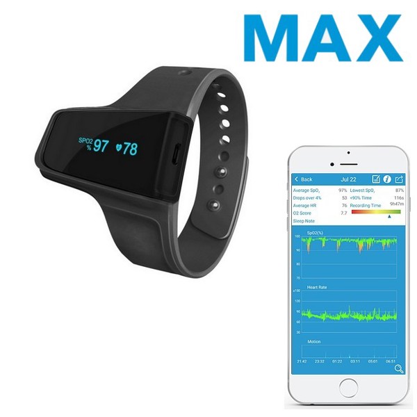 Viatom Checkme™ O2 Max - wrist pulse oximeter with vibration SpO2 ...