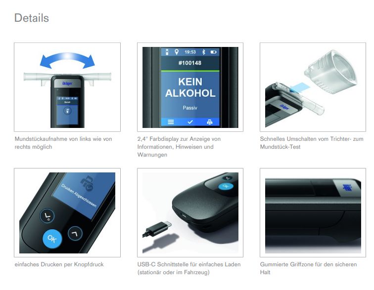 Alkoholtester Dräger Alcotest® 6000 / Bluetooth optional-Healthcare   medizinische Therapie- und Messgeräte für zuhause online kaufen bei  Trendmedic