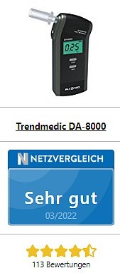 Alkoholtester TM-1000 inkl. 25 Zusatz-Mundstücke-Healthcare  medizinische  Therapie- und Messgeräte für zuhause online kaufen bei Trendmedic