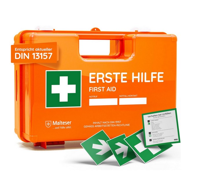 Bild von Erste-Hilfe-Koffer "First Aid Kit Plus" mit 84 Teilen nach DIN 13157:2021