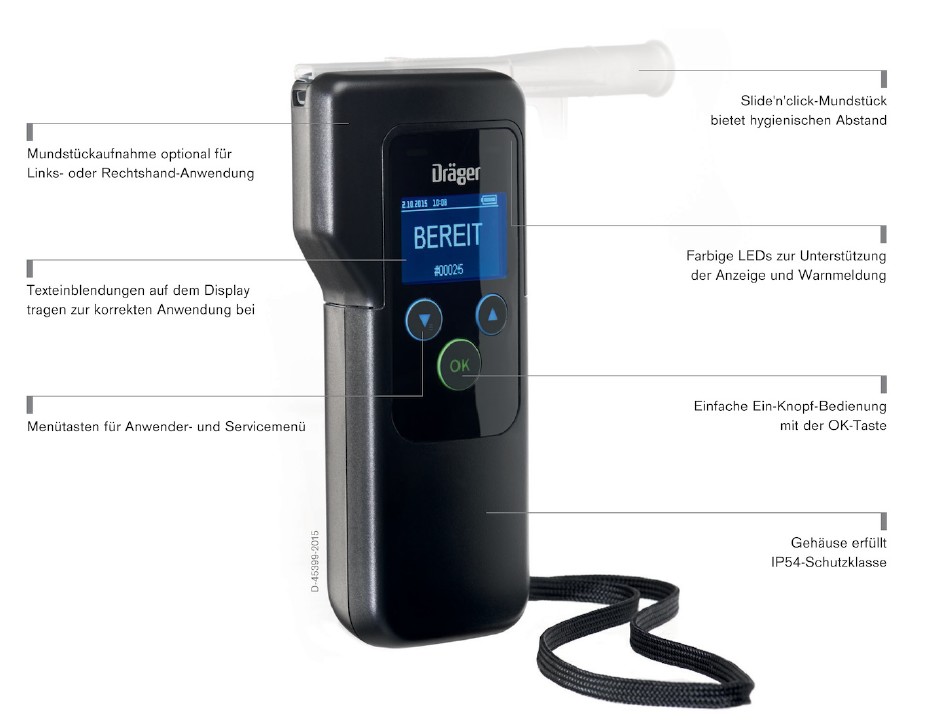 Breathalyzer / Alcohol screening device Dräger Alcotest® 5820 (Demo Unit)